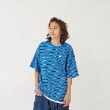 グラソス(GLAZOS)のボーダー・ワンポイント刺しゅうレイヤードビッグ半袖Tシャツ ブルー(091)