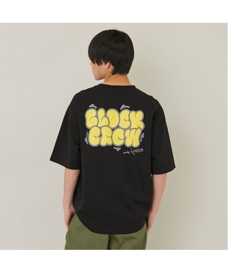 グラソス(GLAZOS)の【接触冷感】ハイクールコットン・発泡プリント半袖Tシャツ ブラック(219)