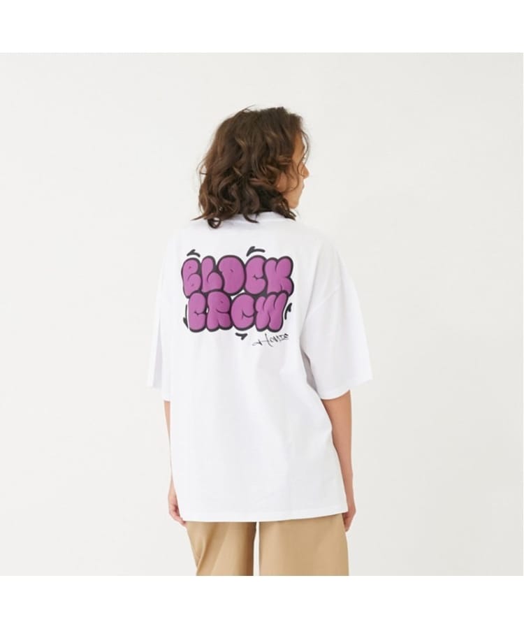 グラソス(GLAZOS)の【接触冷感】ハイクールコットン・発泡プリント半袖Tシャツ ホワイト(001)