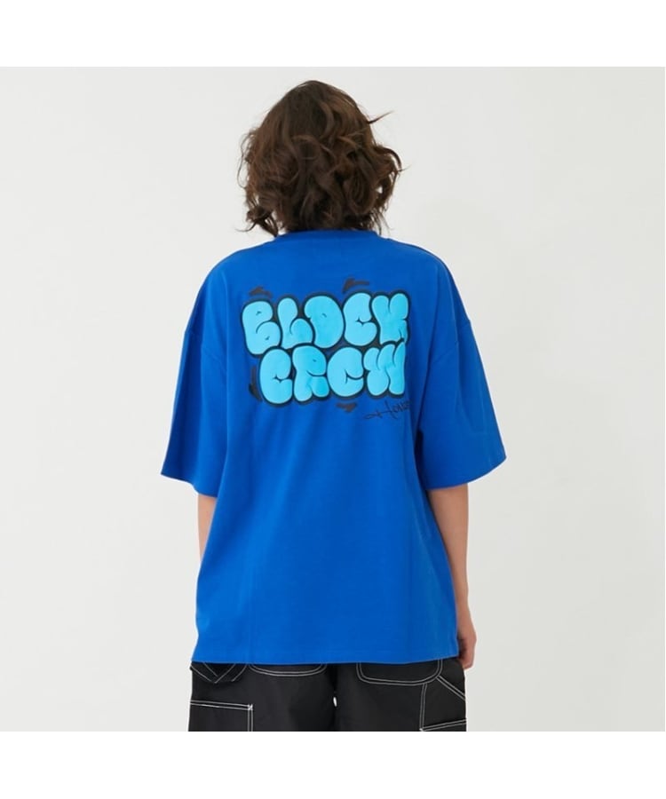 グラソス(GLAZOS)の【接触冷感】ハイクールコットン・発泡プリント半袖Tシャツ ブルー(091)