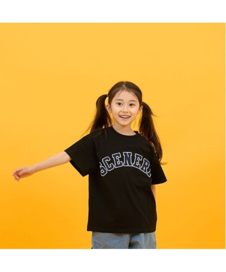 グラソス(GLAZOS)の【SKIT0LY】【接触冷感】ハイクールコットン・アーチロゴアップリケ刺しゅう半袖Tシャツ ブラック(219)