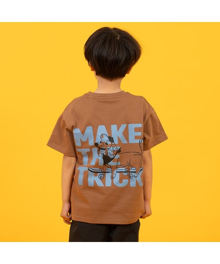 グラソス(GLAZOS)の【SKIT0LY】【接触冷感】ハイクールコットン・DOGプリント半袖Tシャツ ブラウン(043)