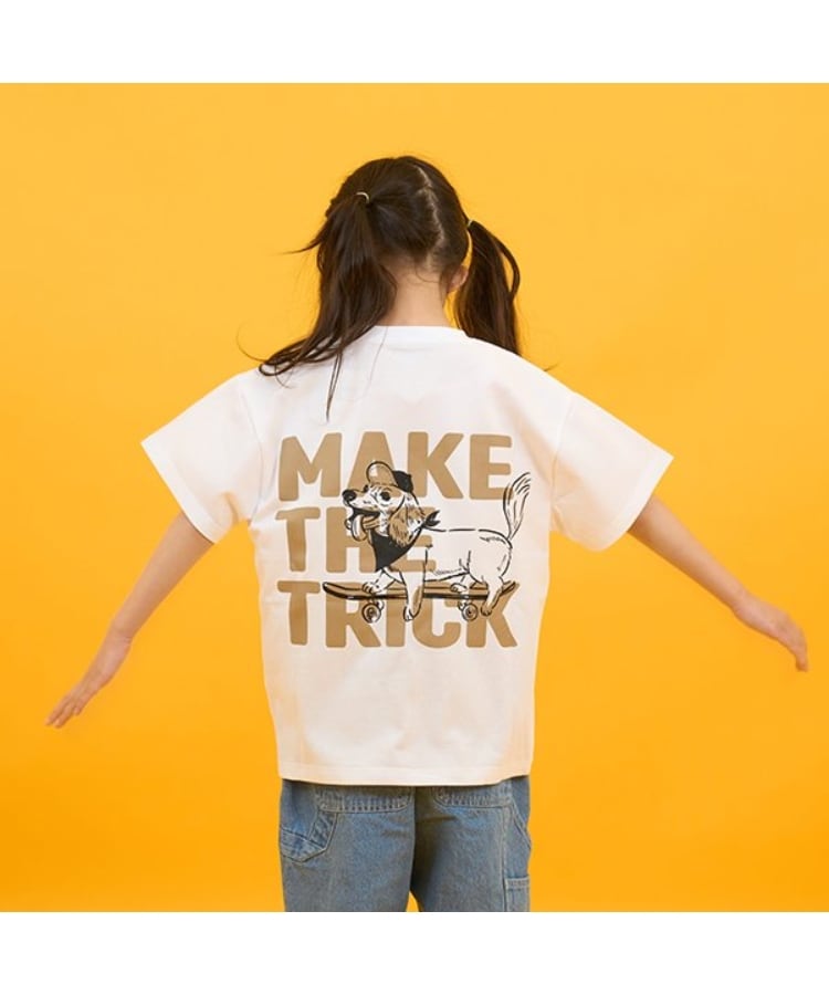 グラソス(GLAZOS)の【SKIT0LY】【接触冷感】ハイクールコットン・DOGプリント半袖Tシャツ オフホワイト(003)