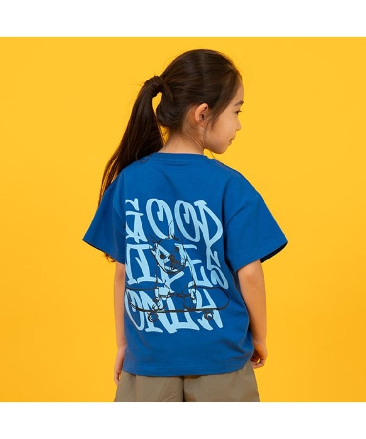 グラソス(GLAZOS)の【SKIT0LY】【接触冷感】ハイクールコットン・DOGプリント半袖Tシャツ ブルー(091)
