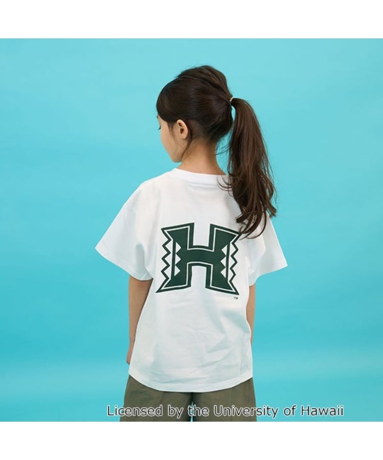 グラソス(GLAZOS)の【SKIT0LY】【接触冷感】ハイクールコットン・ハワイ大学半袖Tシャツ ホワイト(001)