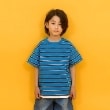 グラソス(GLAZOS)の【SKIT0LY】ボーダー・ポイント刺繍レイヤード半袖Tシャツ ブルー(091)