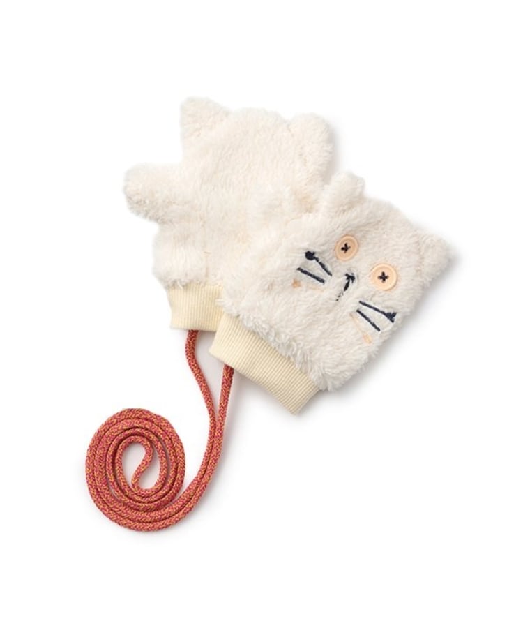 ベイビーチアー(baby cheer)のねこミトン ホワイト(201)