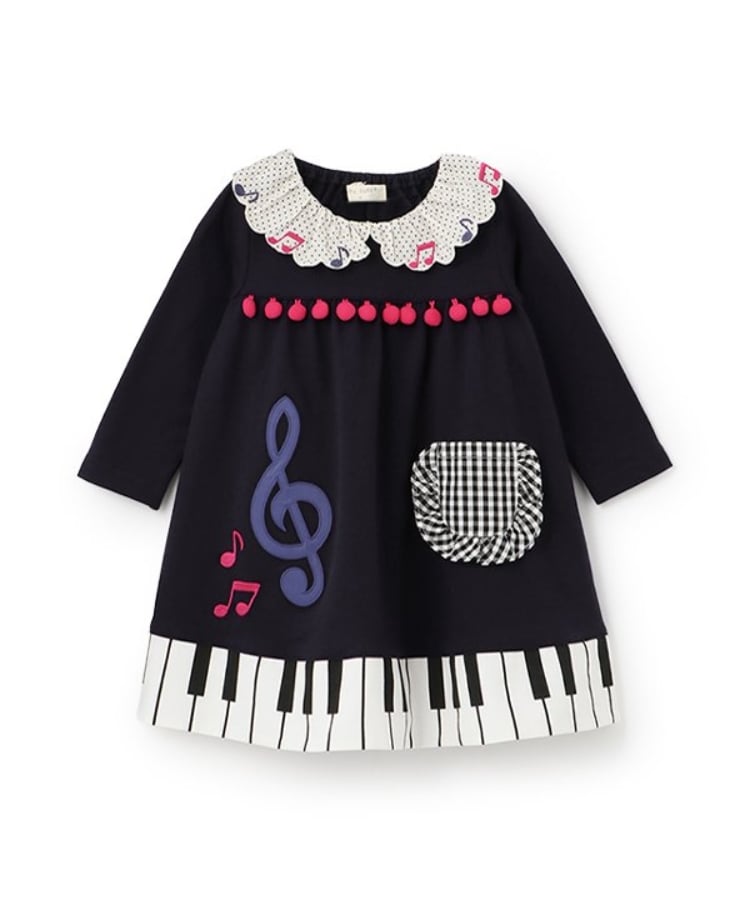 ベイビーチアー(baby cheer)のピアノワンピース ネイビー(094)