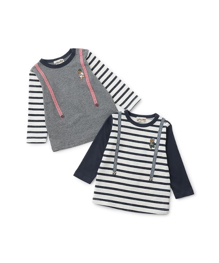 ラブアンドピースアンドマネー(Love&Peace&Money)のベア刺しゅうサスペンダー長袖Tシャツ7