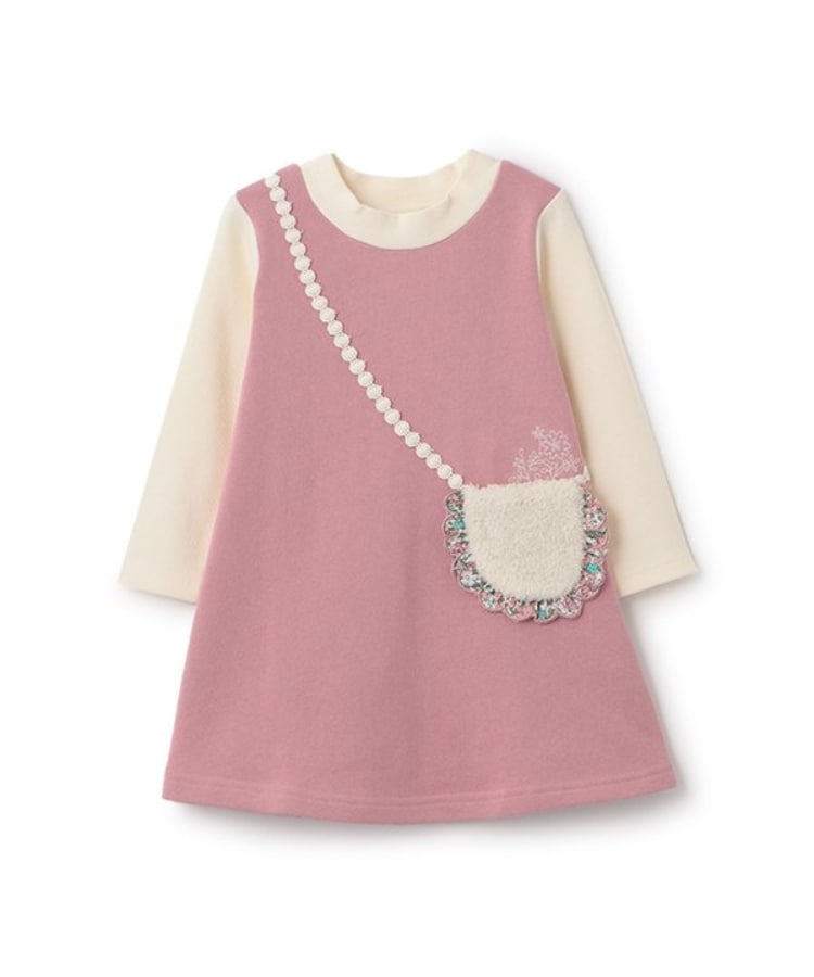 ラブアンドピースアンドマネー(Love&Peace&Money)の【人気商品再入荷】【直営店で取り扱い無し】ボアポシェット裏毛ワンピース ピンク(071)