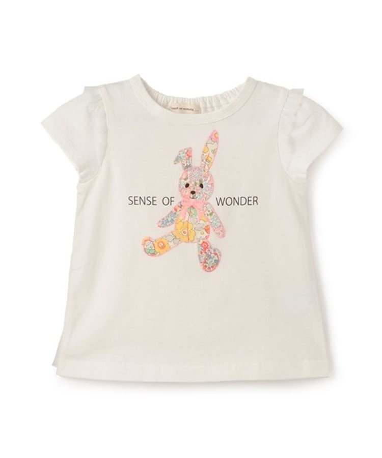 センスオブワンダー(sense of wonder)のリバティウサギアップリケＴシャツ オフホワイト(003)