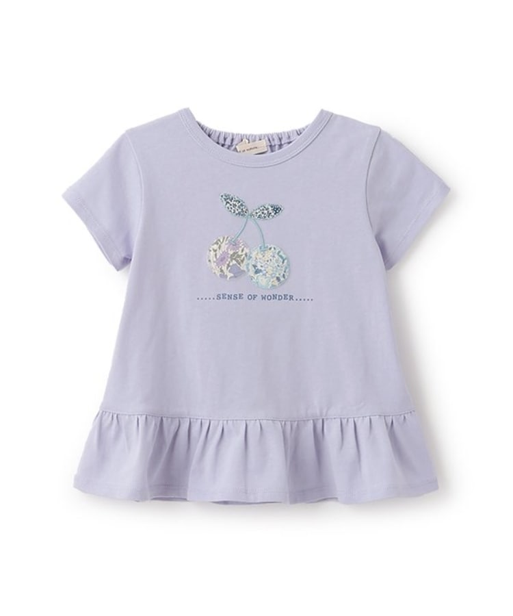 センスオブワンダー(sense of wonder)のリバティチェリーアップリケTシャツ ラベンダー(080)