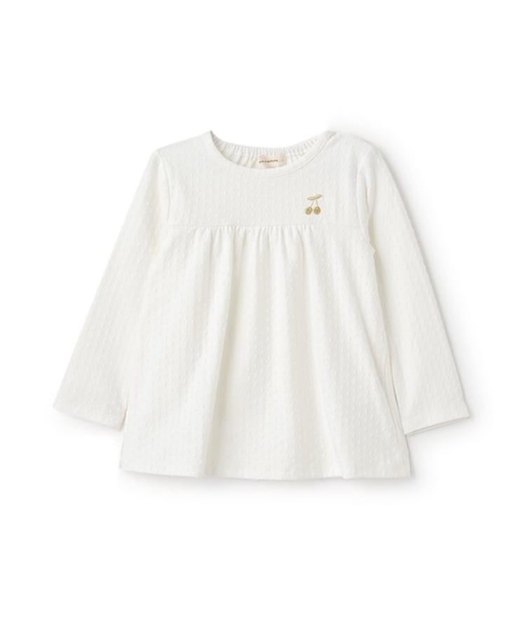 センスオブワンダー(sense of wonder)のチェリードット長袖Tシャツ オフホワイト(003)