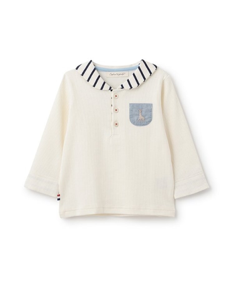 キリンのソフィー(Sophie la girafe)のボーダーセーラー長袖Tシャツ ネイビー(094)