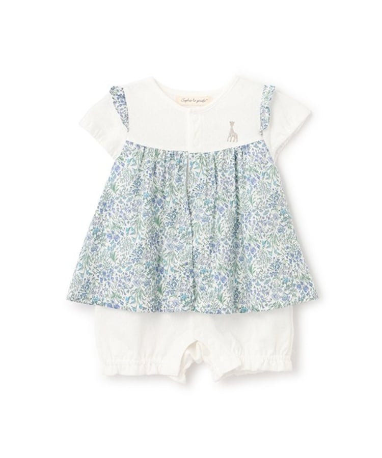 キリンのソフィー(Sophie la girafe)の小花柄ショートオール ブルー(091)