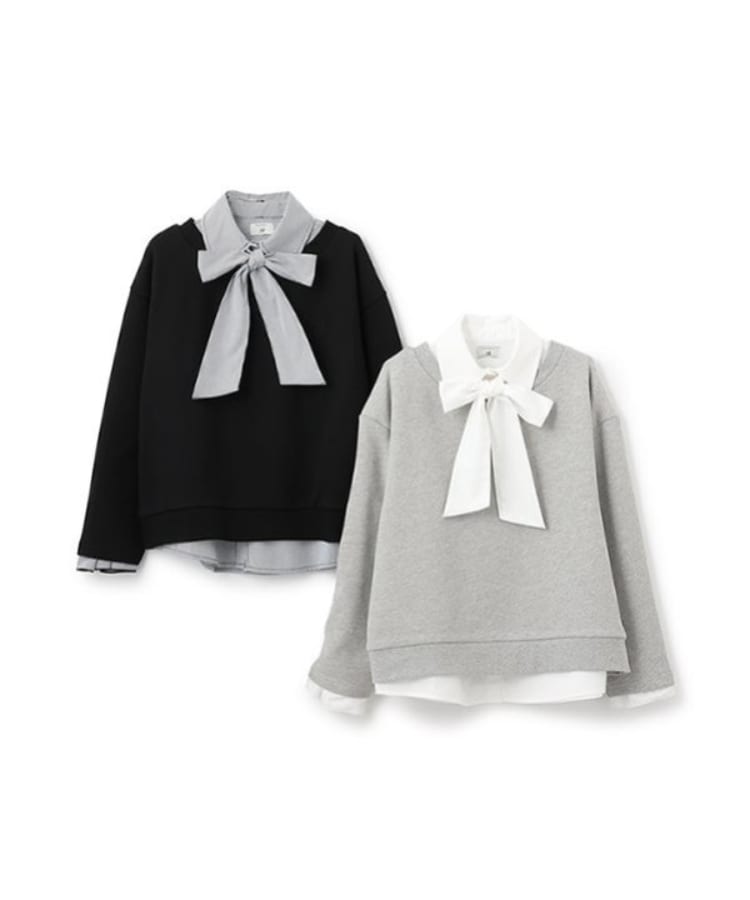 ポンポネット アミ(POM PONETTE AMI)の【AMI】ボートネックプルオーバー　ボウタイブラウスセット13