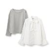 ポンポネット アミ(POM PONETTE AMI)の【AMI】ボートネックプルオーバー　ボウタイブラウスセット2