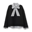 ポンポネット アミ(POM PONETTE AMI)の【AMI】ボートネックプルオーバー　ボウタイブラウスセット ブラック(219)