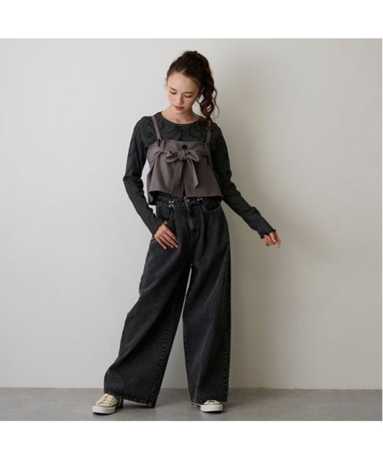 ポンポネット アミ(POM PONETTE AMI)の【AMI】パールフックデニムワイドパンツ14