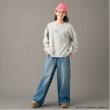ポンポネット アミ(POM PONETTE AMI)の【AMI】パールフックデニムワイドパンツ ブルー(091)