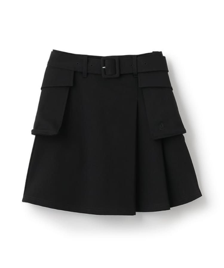 ポンポネット アミ(POM PONETTE AMI)の【AMI】ポケットベルト付ラップスカート ブラック(219)