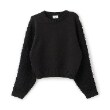 ポンポネット アミ(POM PONETTE AMI)の【AMI】チュールテープミックススリーブニットプルオーバー ブラック(219)