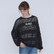 ポンポネット アミ(POM PONETTE AMI)の【AMI】メッシュシャドウボーダーニットプルオーバー1