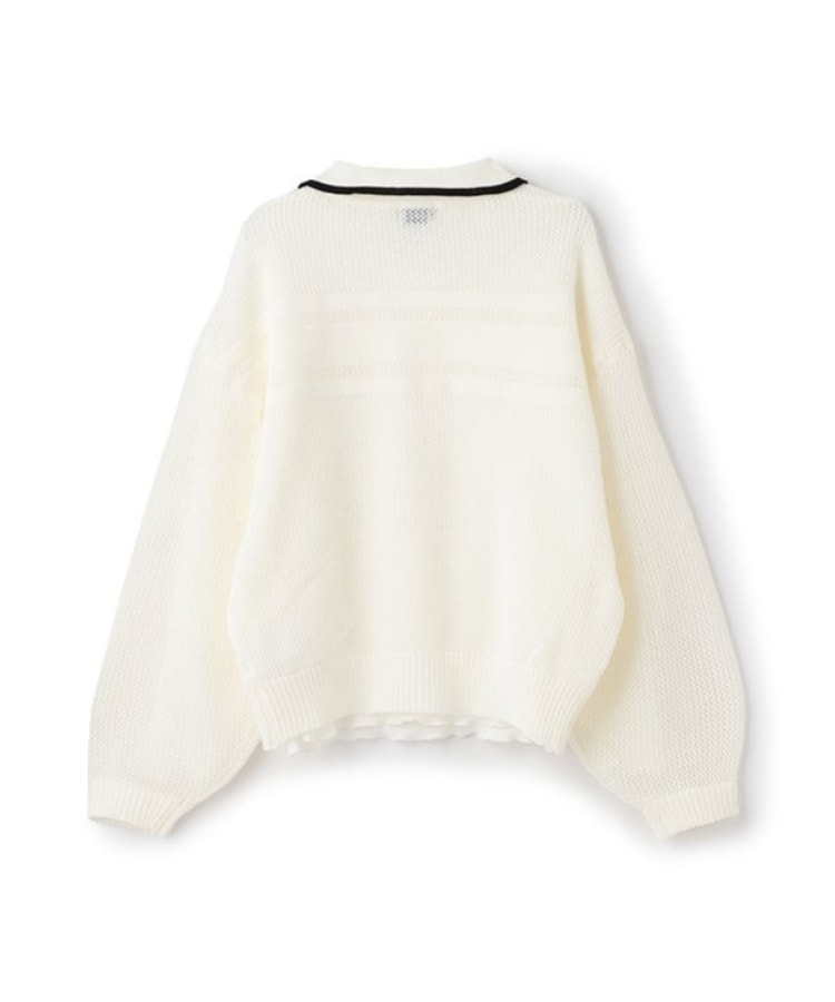 ポンポネット アミ(POM PONETTE AMI)の【AMI】ライン衿メッシュカーデ×ロンTセット1