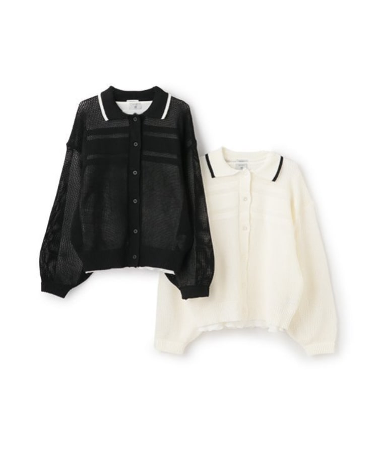 ポンポネット アミ(POM PONETTE AMI)の【AMI】ライン衿メッシュカーデ×ロンTセット9