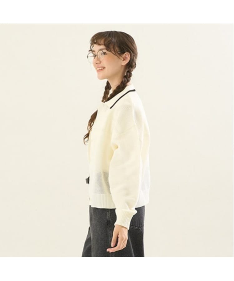 ポンポネット アミ(POM PONETTE AMI)の【AMI】ライン衿メッシュカーデ×ロンTセット13