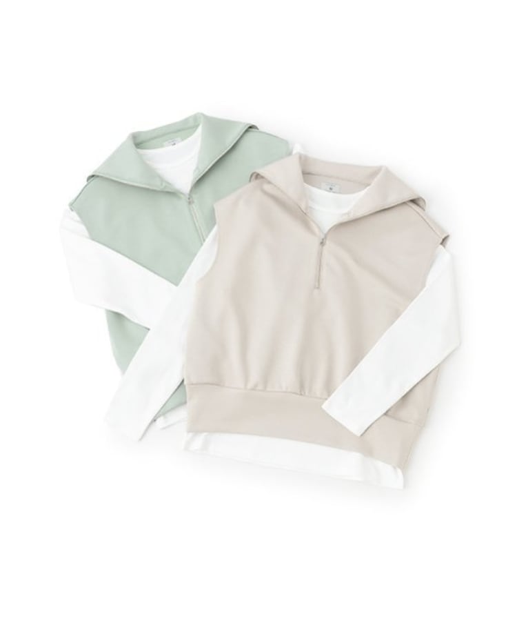 ポンポネット アミ(POM PONETTE AMI)の【AMI】セーラーハーフジップダンポールベスト×ロンT11