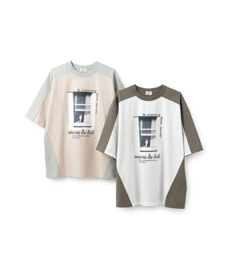 ポンポネット アミ(POM PONETTE AMI)の【AMI】バイカラー転写ビッグTシャツ7
