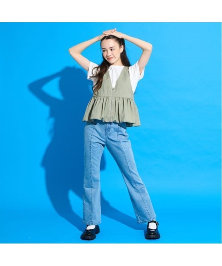ポンポネット アミ(POM PONETTE AMI)の【AMI】デニムフレアパンツ ブルー(192)