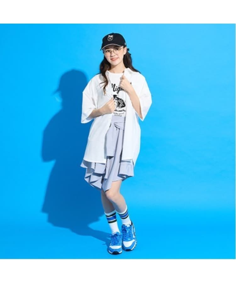 ポンポネット アミ(POM PONETTE AMI)の【AMI】腰巻シャツ風スカパン5