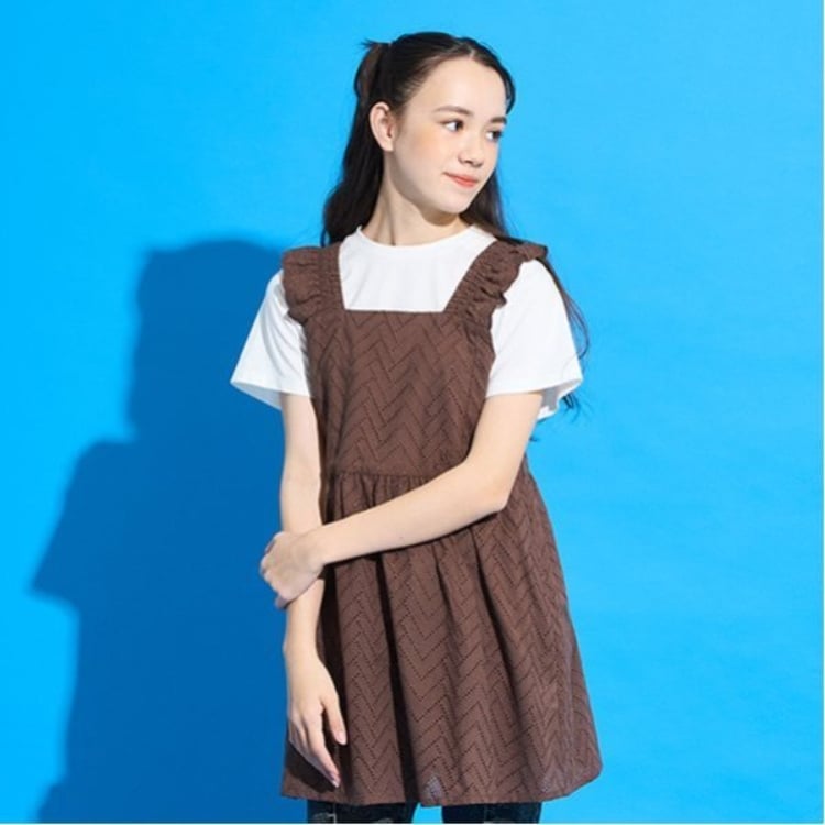 ポンポネット アミ(POM PONETTE AMI)の【Cuugal掲載】【AMI】カットワーク刺しゅうレースチュニック×インナーTシャツセット チュニック