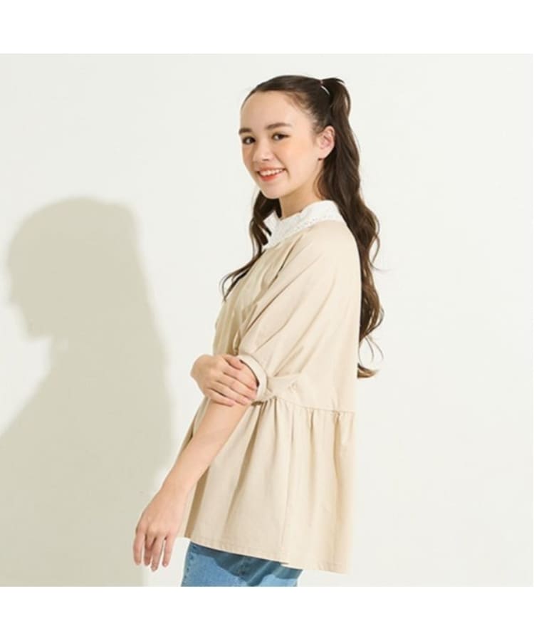ポンポネット アミ(POM PONETTE AMI)の【AMI】【接触冷感】刺しゅう衿ペプラムカットプルオーバー13