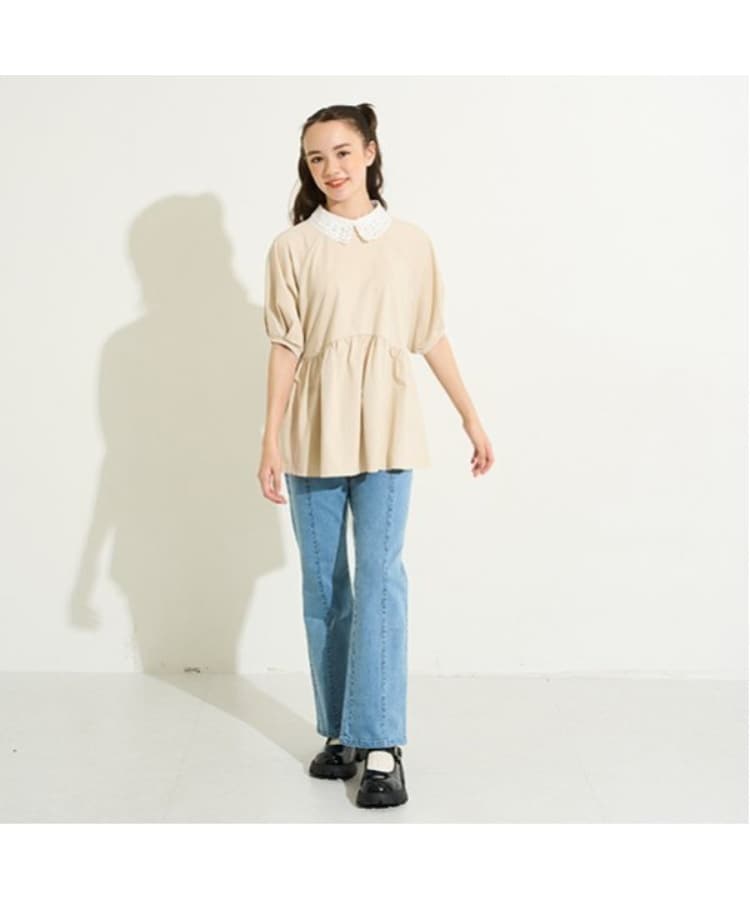 ポンポネット アミ(POM PONETTE AMI)の【AMI】【接触冷感】刺しゅう衿ペプラムカットプルオーバー16