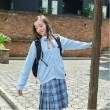ポンポネットジュニア(pom ponette junior)の*Vネックカーディガン サックスブルー(090)