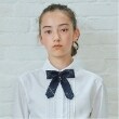 ポンポネットジュニア(pom ponette junior)の*綾織ウールチェックリボンタイ ブルー(291)