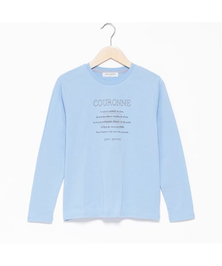 ポンポネットジュニア(pom ponette junior)の【GOOD PRICE】クラウン刺しゅうTシャツ ブルー(193)