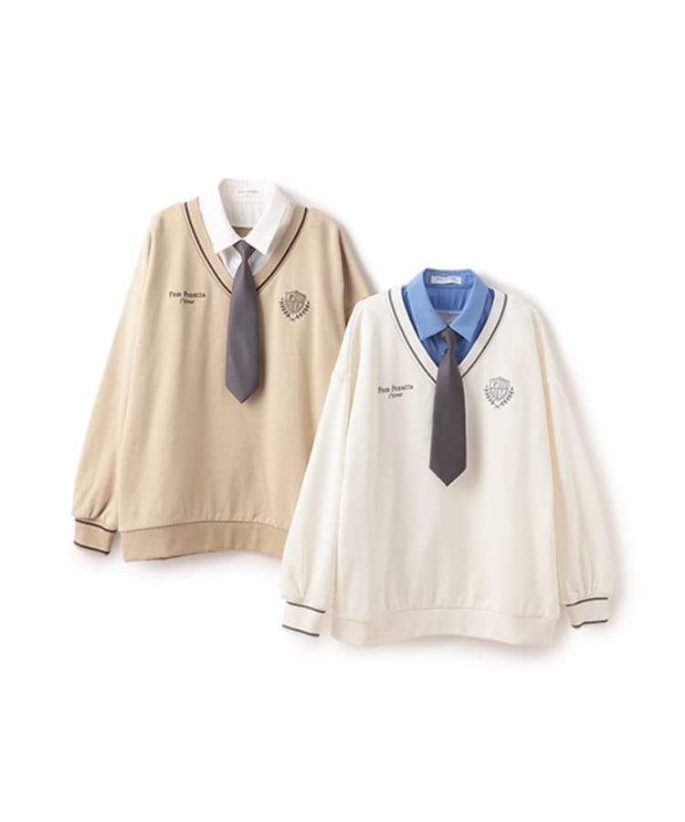 ポンポネットジュニア(pom ponette junior)のネクタイつき裏毛トレーナー9