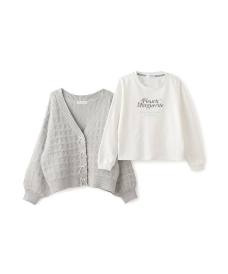 ポンポネットジュニア(pom ponette junior)のシャギーチェックカーデセット2