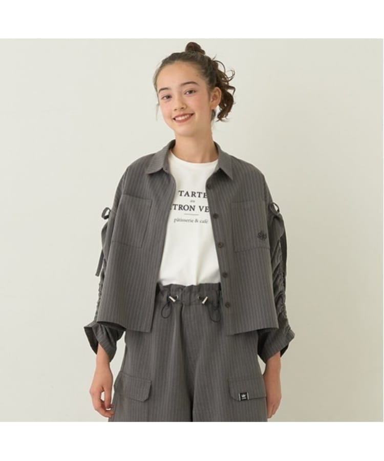 袖ギャザーシャツ&Tシャツセット(シャツ・ブラウス) | pom 袖ギャザーシャツ&Tシャツセット(シャツ・ブラウス) | pom