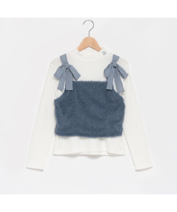 ポンポネットジュニア(pom ponette junior)のシャギーキャミ＋テレコトップスセット ブルー(091)