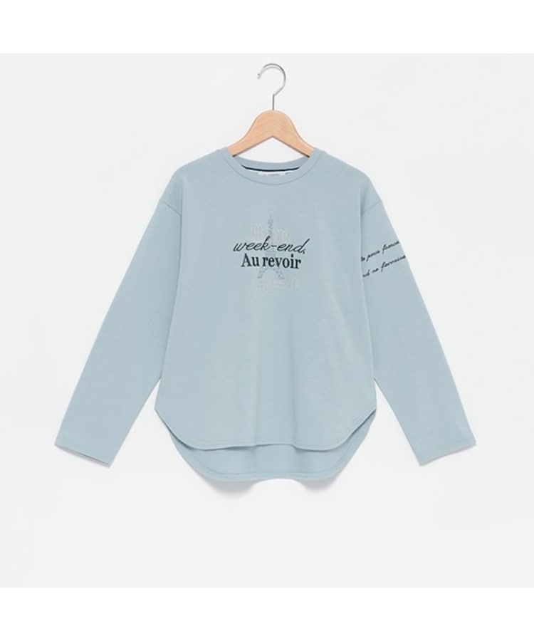ポンポネットジュニア(pom ponette junior)のキラキラエッフェルTシャツ ブルー(091)