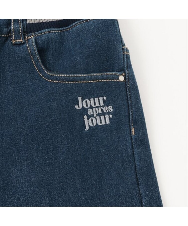 ポンポネットジュニア(pom ponette junior)の【あったか】ウエストリブ裏シャギーデニムスキニーパンツ5