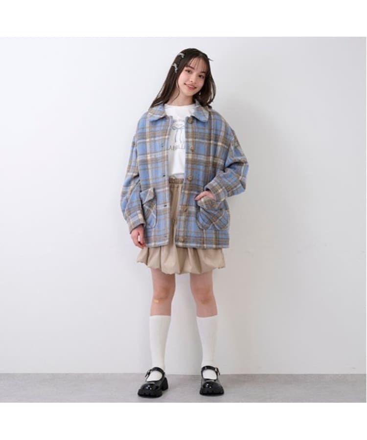 ポンポネットジュニア(pom ponette junior)のチェックコクーンコート18
