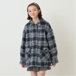 ポンポネットジュニア(pom ponette junior)のチェックコクーンコート ネイビー(094)