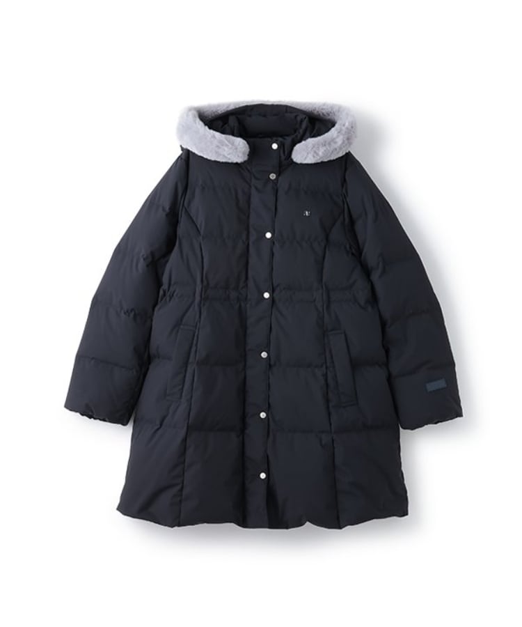 ポンポネットジュニア(pom ponette junior)の【はっ水・家庭洗濯可】Aラインダウンコート ネイビー(094)