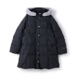 ポンポネットジュニア(pom ponette junior)の【はっ水・家庭洗濯可】Aラインダウンコート ネイビー(094)
